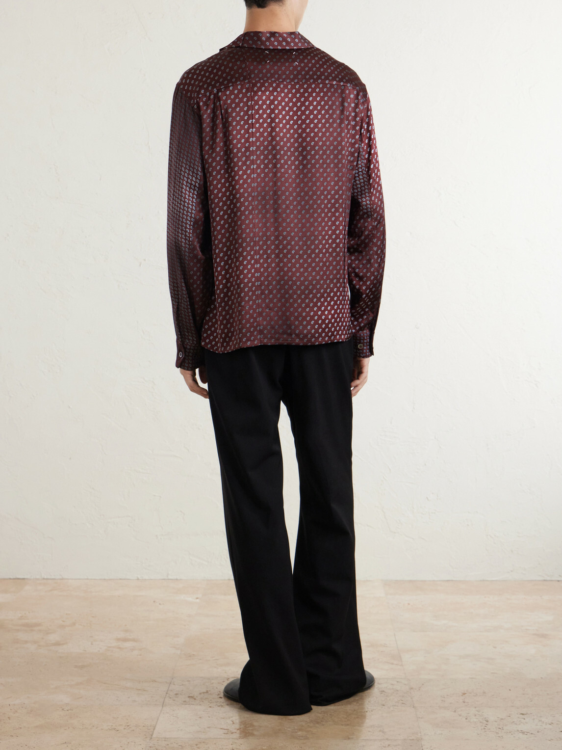 Maison Margiela - Paisley-Print Satin Shirt - Burgundy