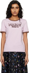 Marni Pink Flock Print Jersey T-shirt