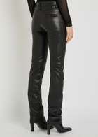 Aaron Esh Slim-leg Leather Trousers Black
