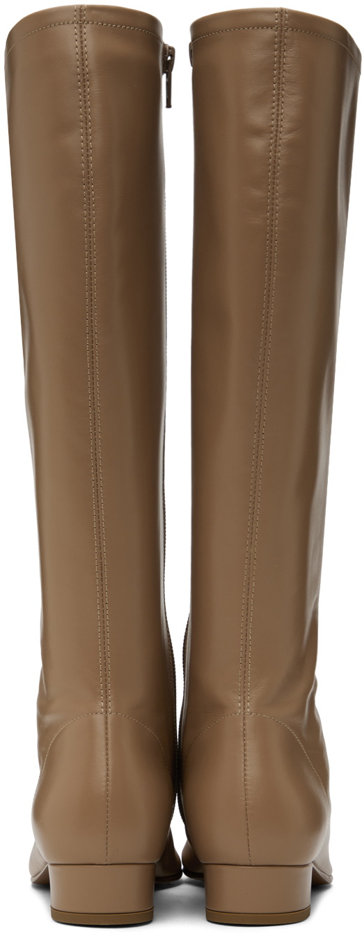 BY FAR Eddieブーツ Edie Black Leather Knee High Boot – BY FAR