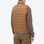Taion Men's Reversible Boa Fleece Down Vest in Light Brown/Beige