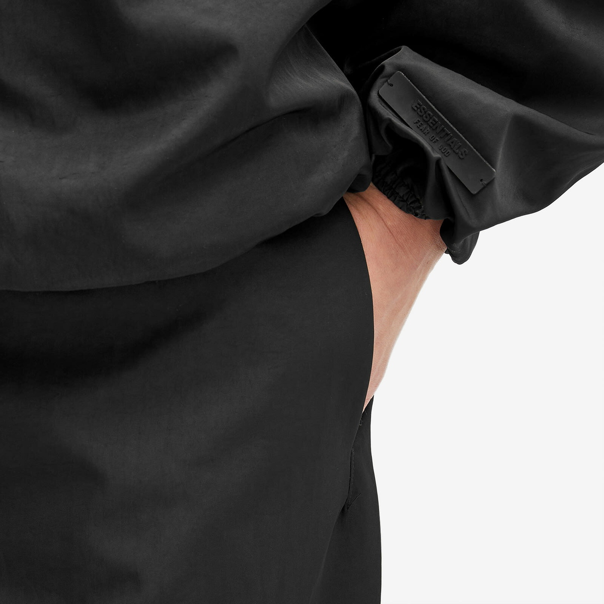 Fear of God ESSENTIALS Men's Textured Nylon Trackpant in Black