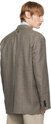 WOOYOUNGMI Gray Check Wool Single Blazer