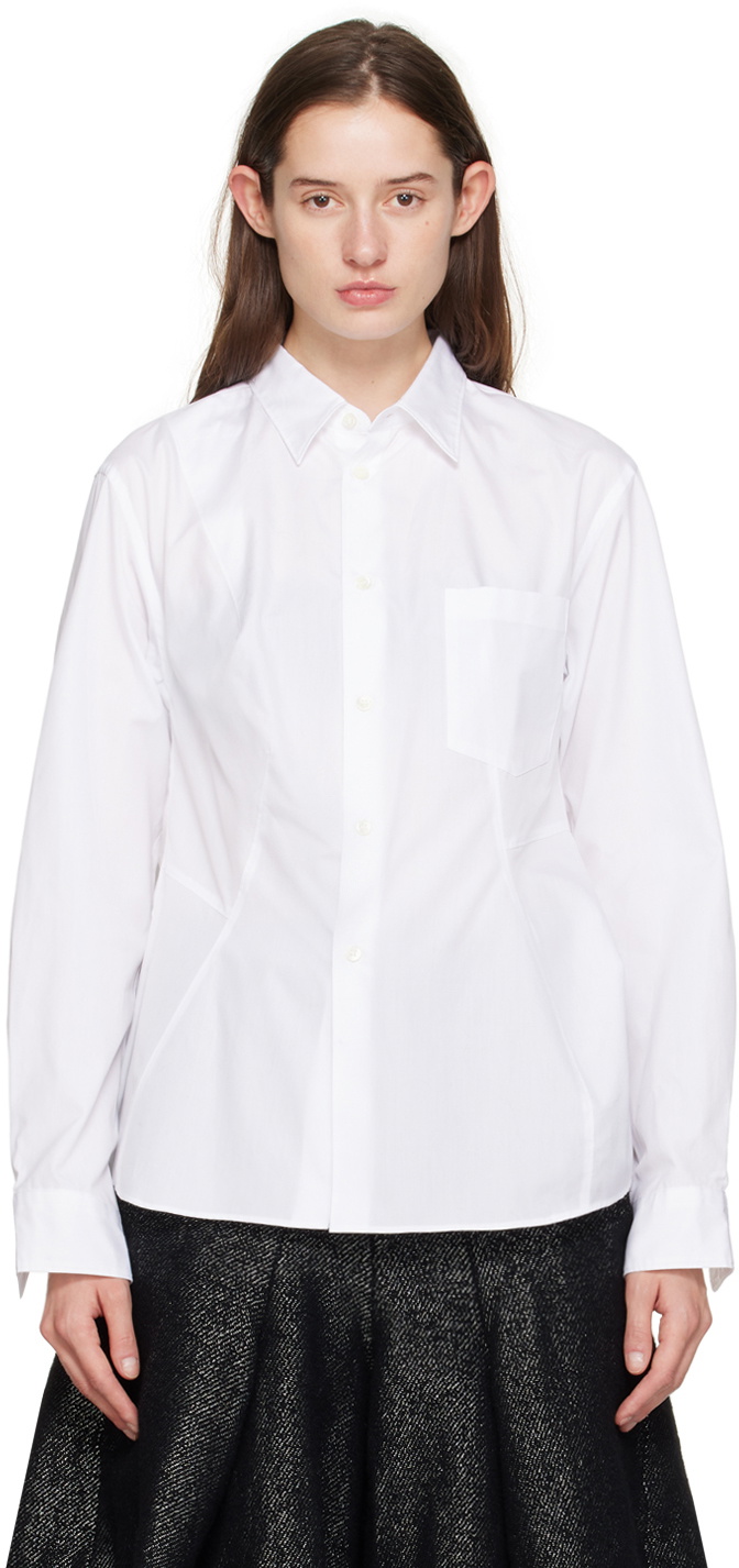 Comme des Garçons Homme Plus White Asymmetric Shirt