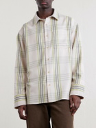 The Elder Statesman - Snap Pea Checked Virgin Wool, Silk and Cashmere-Blend Overshirt - Brown