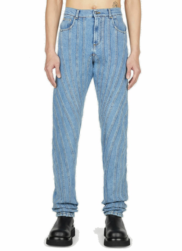 Photo: Mugler - Structured Panel Jeans in Blue