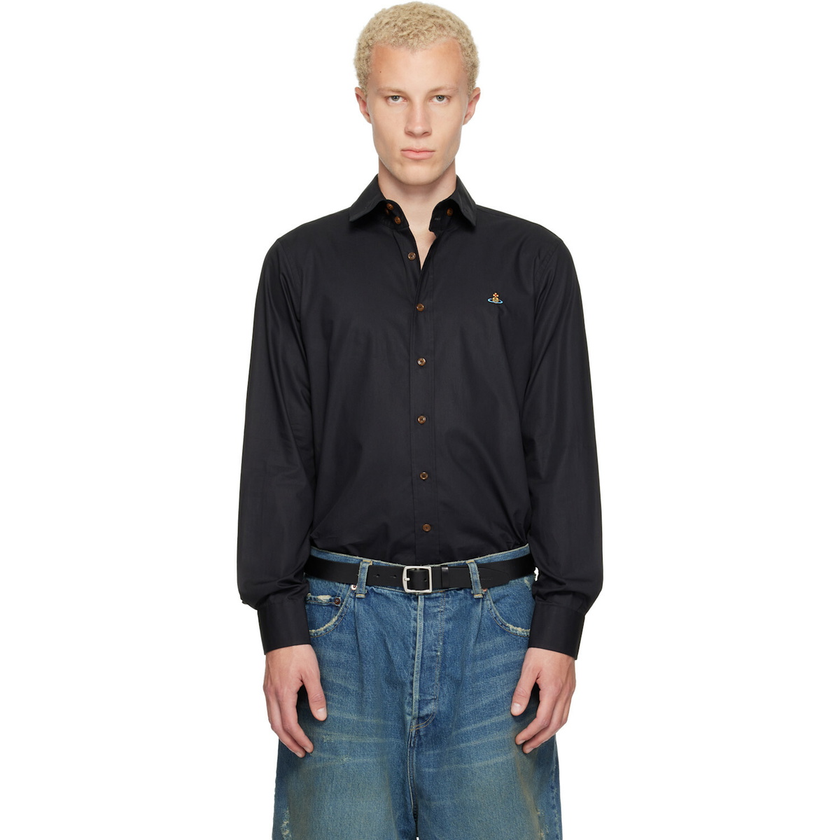 Vivienne Westwood Black Two Button Krall Shirt