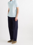 LORO PIANA - Cotton-Piqué Polo Shirt - Blue