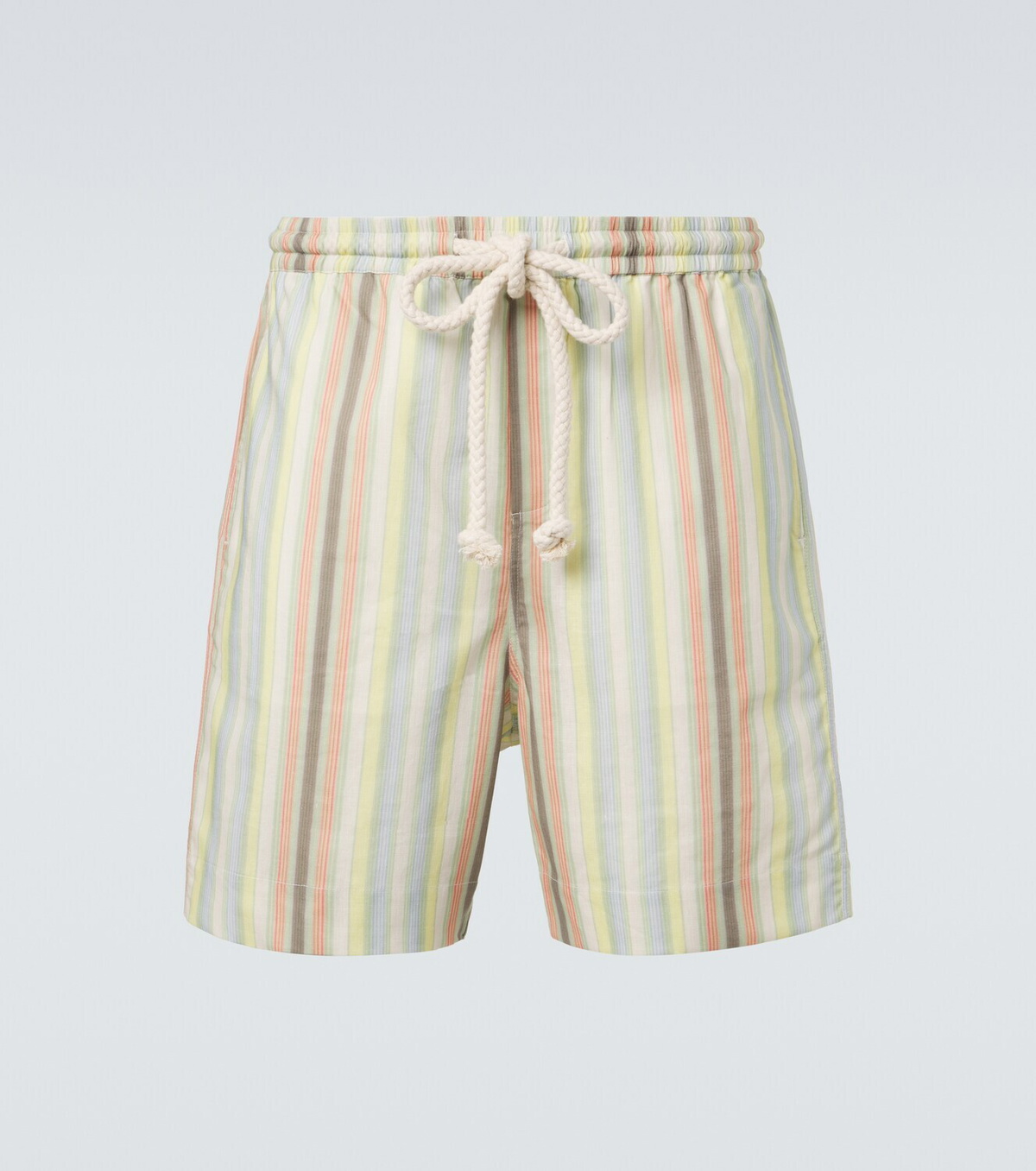 Commas Striped hemp and cotton Bermuda shorts