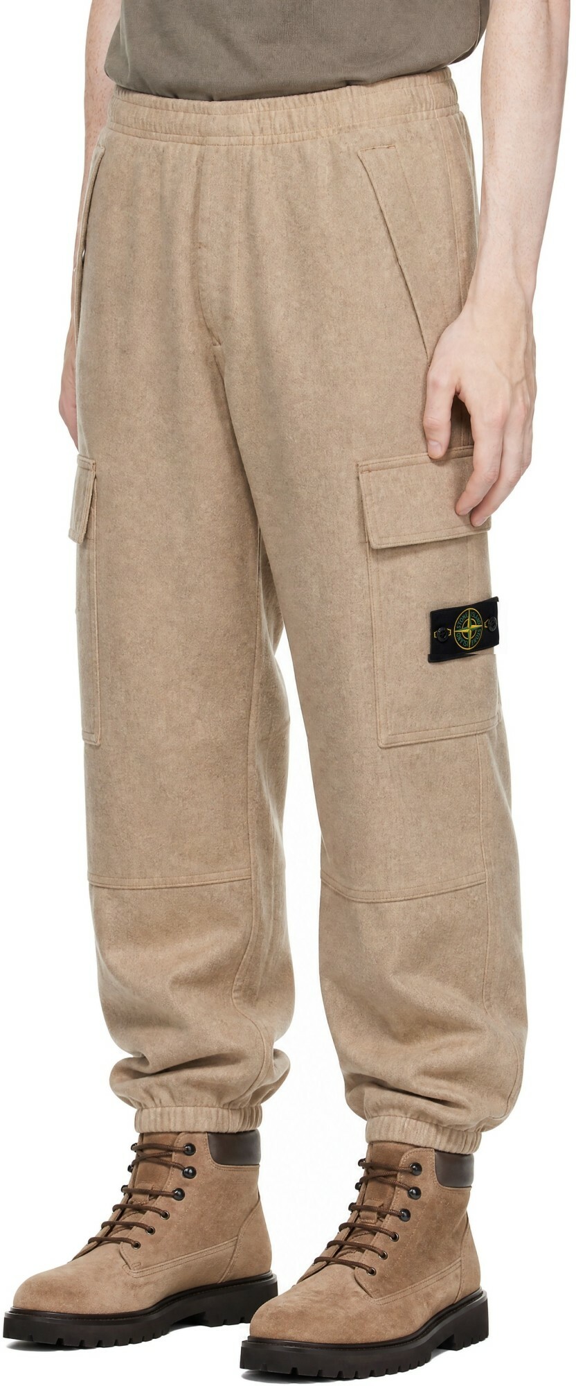 Stone Island Brown Wool Nylon Flannel-TC Cargo Pants