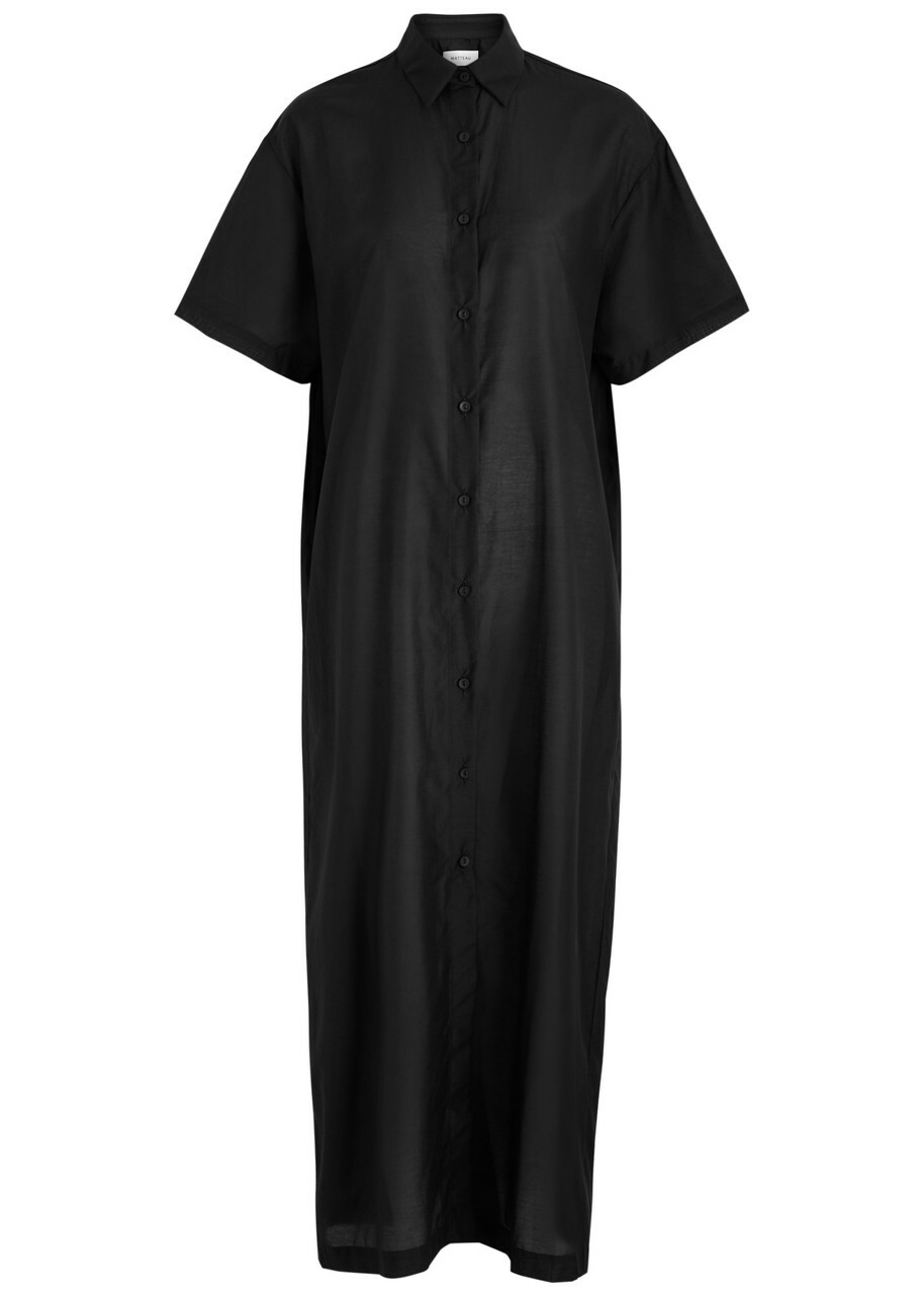 Matteau Cotton and Silk-blend Shirt Dress Black