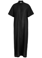 Matteau Cotton and Silk-blend Shirt Dress Black
