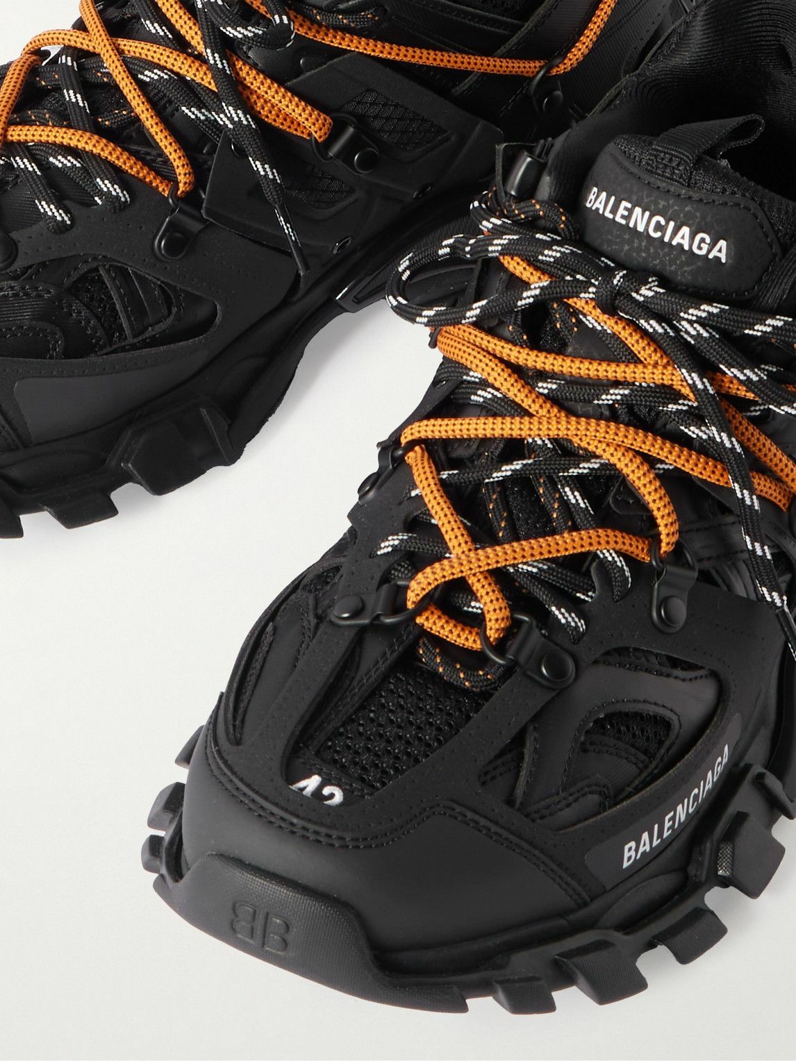 Balenciaga - Track Trail Logo-Print TPU and Shell Sneakers - Black