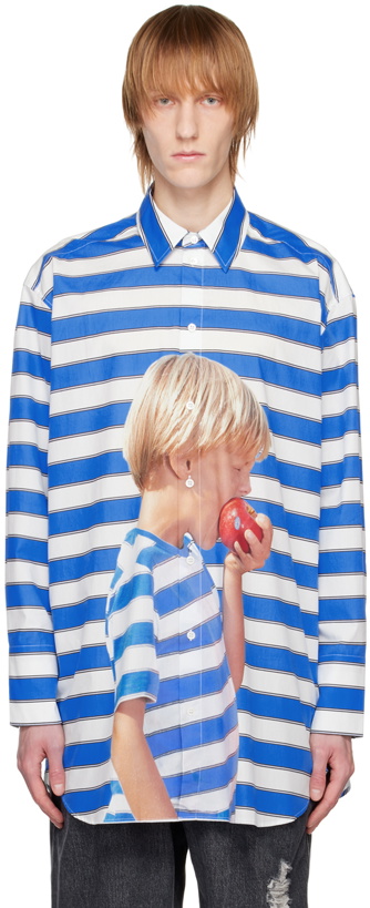 Photo: JW Anderson Blue & White 'Boy With Apple' Shirt