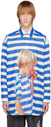 JW Anderson Blue & White 'Boy With Apple' Shirt