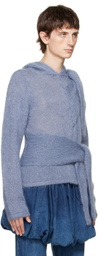 AARON ESH Blue Tied Hoodie