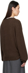LE17SEPTEMBRE Brown Alpaca V-Neck Sweater