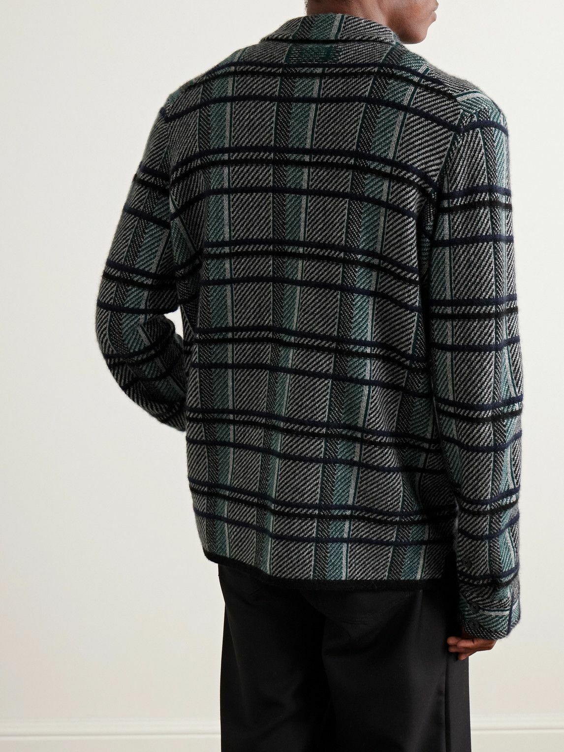 Guest In Residence - Checked Cashmere Overshirt - Gray
