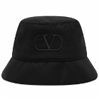 Valentino Men's Nylon Logo Bucket Hat in Nero