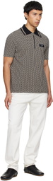 Balmain Black & Beige Monogram Polo