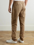 Sunspel - Straight-Leg Cotton and Linen-Blend Drawstring Trousers - Brown