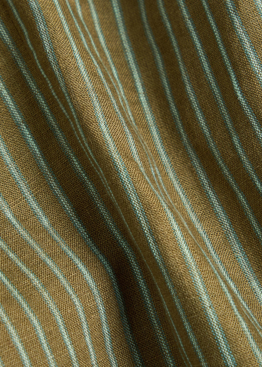 Staud Corso Striped Linen top Green