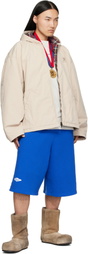 Balenciaga Beige Hooded Zip Up Jacket