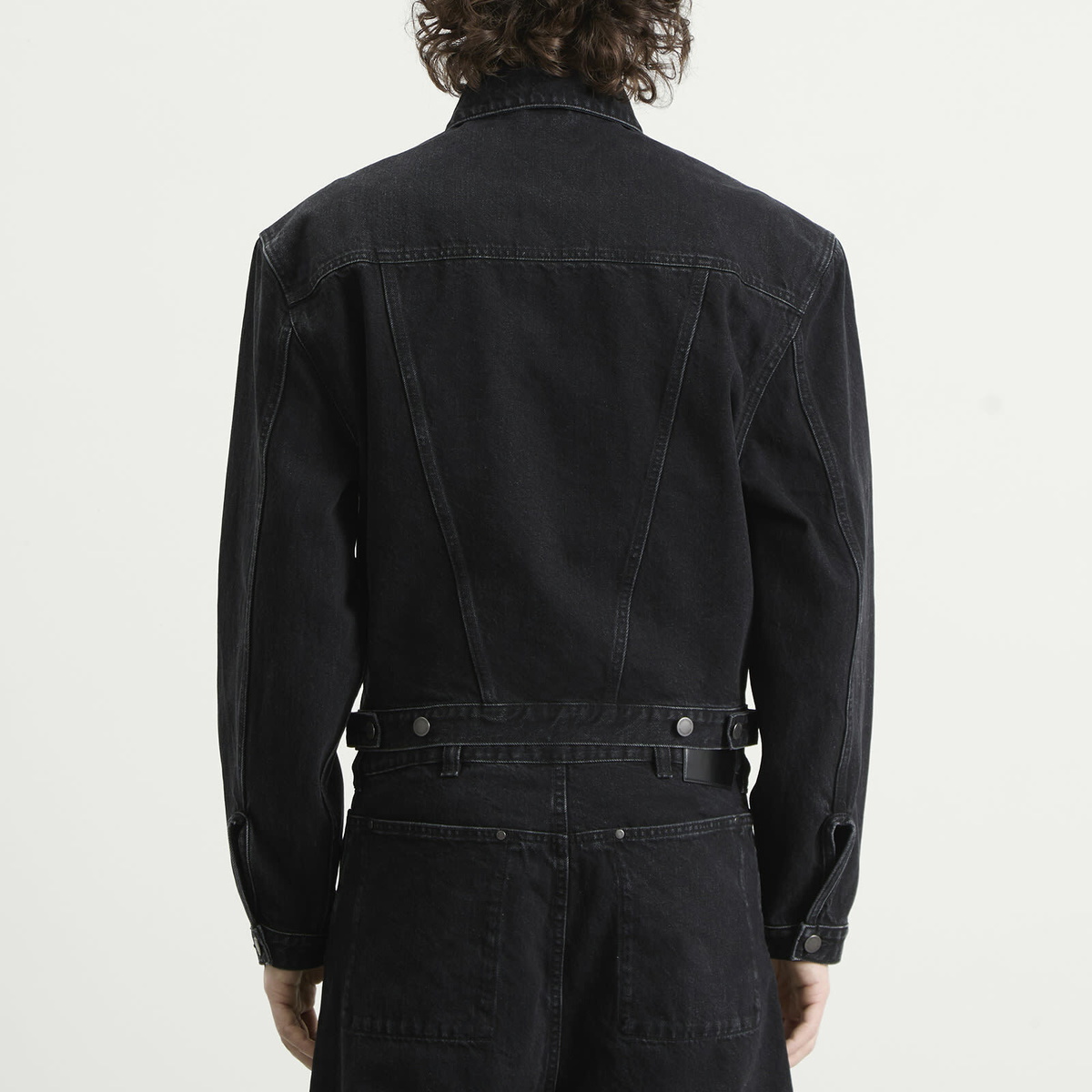Entire Studios Men's Shrunken Denim Jacket in Magnetite