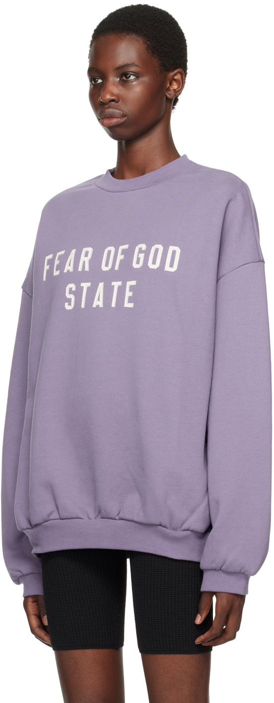 Fear of God ESSENTIALS Purple Crewneck Sweatshirt Fear Of Fear of God ESSENTIALS Purple Crewneck Sweatshirt Fear Of