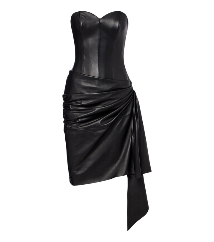 Photo: Alex Perry Draped leather corset dress