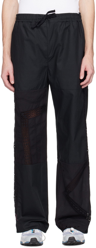 Photo: Marine Serre Black Household Linen Trousers