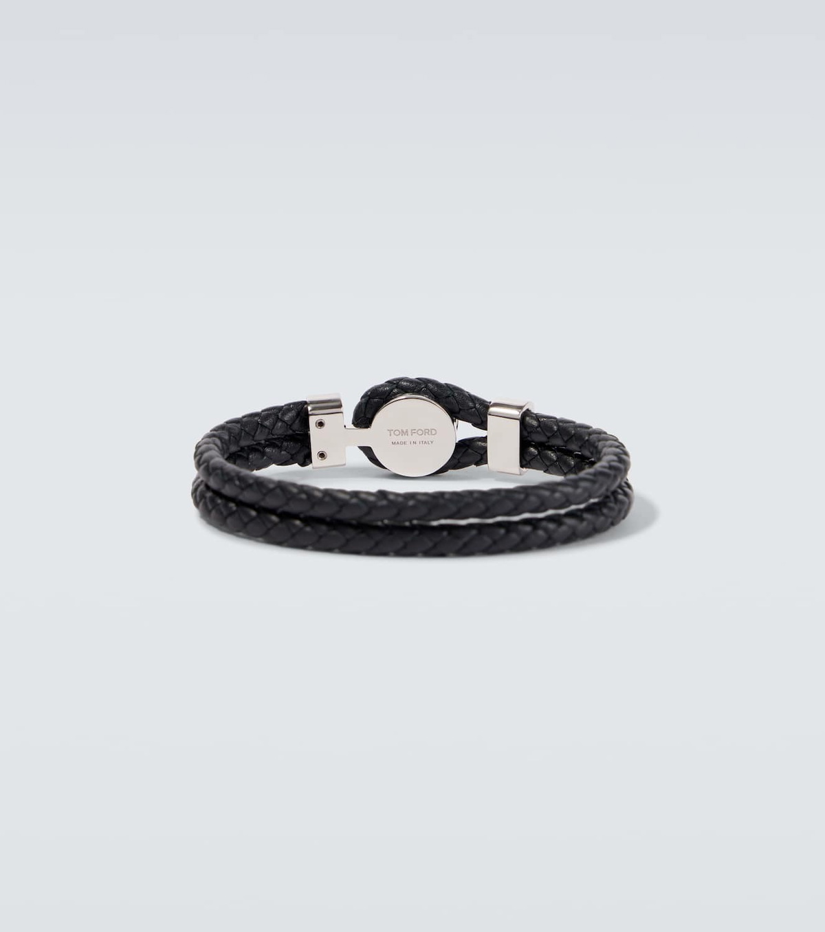 Tom Ford Logo braided leather bracelet