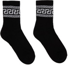 Versace Black Greca Athletic Socks