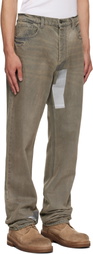 ALEXANDER DIGENOVA Gray Straight Leg Duct Tape Jeans