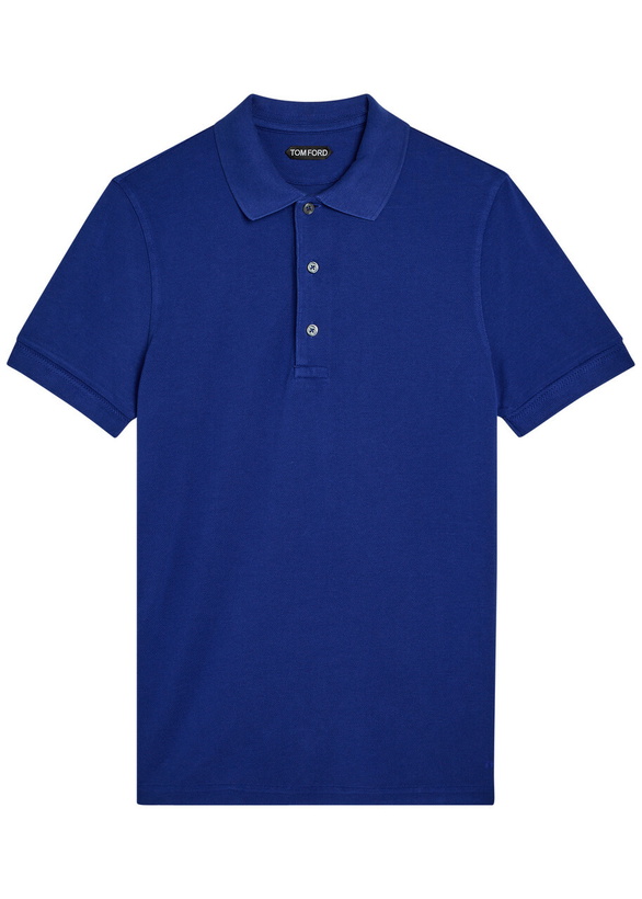 Photo: Tom Ford Logo-embroidered Piqué Polo Shirt Blue