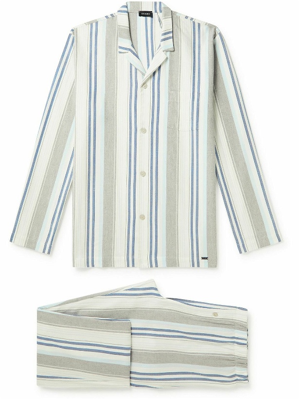 Photo: Hanro - Camp-Collar Striped Cotton Pyjama Set - Gray