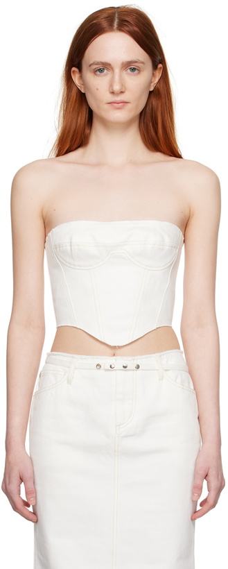 Photo: JUNEYEN White Raw Edge Denim Corset
