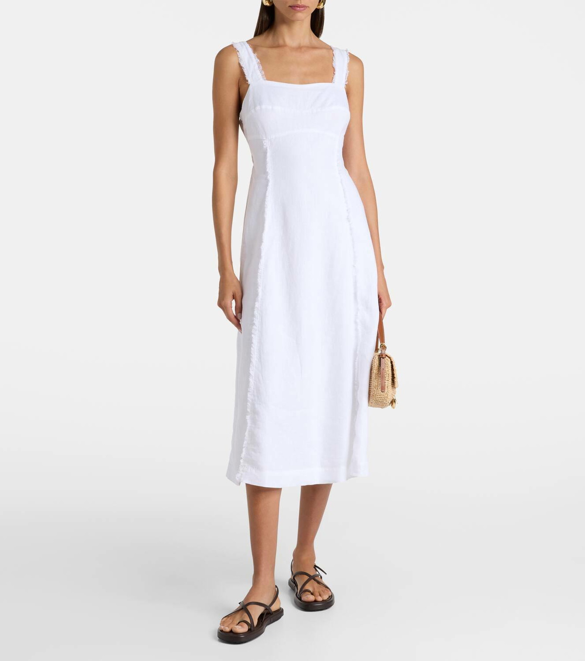 Heidi Klein Pampelonne fringed linen midi dress