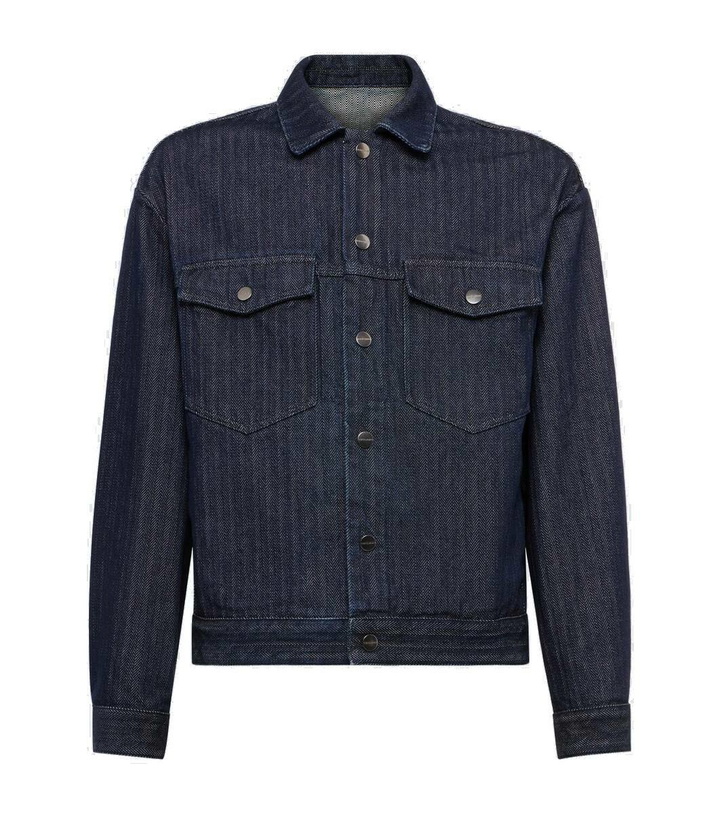 Photo: Giorgio Armani Striped herringbone denim jacket