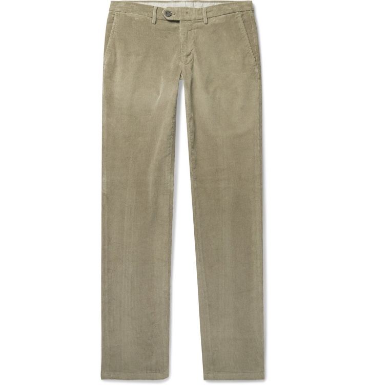Photo: Canali - Slim-Fit Stretch Cotton and Modal-Blend Corduroy Trousers - Brown