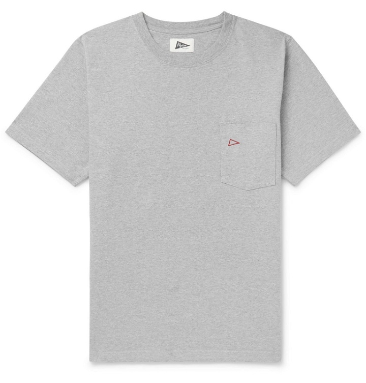 Photo: Pilgrim Surf Supply - Logo-Embroidered Mélange Cotton-Jersey T-Shirt - Gray