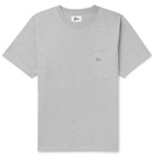 Pilgrim Surf Supply - Logo-Embroidered Mélange Cotton-Jersey T-Shirt - Gray
