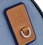 Loewe - Eye/LOEWE/Nature Logo-Debossed Leather-Trimmed Colour-Block Denim Backpack - Blue