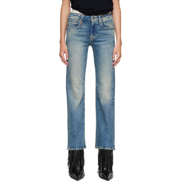 Photo: R13 Blue Joan Cropped Flare Jeans