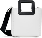 Staud White & Black Mini Shirley Bag