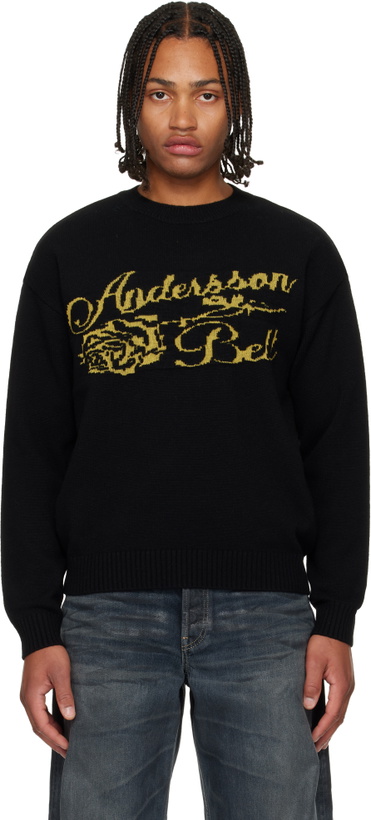 Photo: Andersson Bell Black Cashmere Rose Crew-Neck Sweater