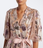 Elie Saab Sequined silk-blend lace wrap dress