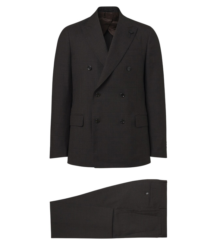 Photo: Lardini Checked double-breasted virgin wool suit