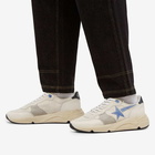 Golden Goose Men's Running Sole Sneakers in Creamy White Ice/Blue