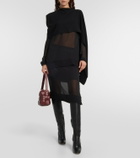 Proenza Schouler Cape-detail technical chiffon top
